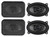 (4) Rockville RV46.3A 4x6" 3-Way Car Speakers 1000 Watts/140 Watts RMS CEA Rated