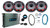 (4) Hifonics TPS-CX80 8" 300w Marine Boat Speakers+Receiver+Amplifier+Amp Kit