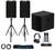 (2) Mackie SRT215 15” 1600 Watt Powered DJ PA Speakers+Stands+Sub+Headphones+Mic