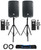 (2) Rockville TITAN 12 12" 2000w Active DJ PA Speakers/Bluetooth+(2) Mics+Stands