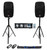 (2) Rockville SPGN154 15" 1600W DJ PA Speakers+Powered 4-Ch. Mixer+Stands+Cables
