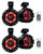(4) Rockville WB50KLS BLACK 5.25" 250w Metal Marine Wakeboard LED Tower Speakers