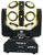 (2) Rockville Party Spinner LED Moving Head RGBW DMX DJ Lights + Bags + Cables