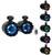 Rockville RGHR-ZA 4 Zone Marine Bluetooth Stereo+Black Wakeboard Speakers w/LEDs