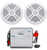 Pair Rockville RMSTS80W 8" 1000 Watt Waterproof Marine Speakers+2-Ch. Amplifier