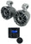 (2) Memphis MXA62TG Grey 6.5" Marine Wakeboard Tower Speakers+4-Zone Receiver