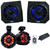 2) Memphis RNGR65FE Pods+LED Tower Speakers+Amp For 2013-17 Polaris Ranger XP900