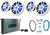 (4) Infinity 822MLW 8" 2-Way Marine Boat Speakers w/RGB LED+Amplifier+Amp Kit