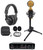 Rockville R-TRACK 2x2 1-Person Podcast Kit w/ RCM02 Microphone+Stand+Headphones