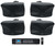 (4) Rockville WET-44 PRO Dual 4" 4-Way Swivel 70V Commercial Speakers in Black+Amp