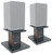 (2) 8” Dark Wood Bookshelf Speaker Stands For Edifier R1850DB Bookshelf Speakers