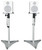 Rockville (2) Rockville DPM8W 8" Powered Studio Monitor Speakers+White Adjustable Stands 