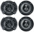 (4) Soundstream AF.653 6.5" 300 Watt 3-Way Car Audio Speakers Arachnid Series