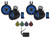 4) Boss MPWT50RGB 5.25" UTV ATV Marine Wakeboard Tower LED Speakers+MB Quart Amp