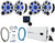 Kicker (4) KICKER 51MSS8 8" 400w Premium Marine Component Speakers+Amplifier+Receiver 