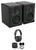 MACKIE Pair Mackie CR4.5 4.5" Powered Studio Monitors w/ Tone Control+Headphones 