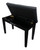 Rockville PB7 BLACK Premium Piano Bench with Storage, Solid Thai Rubber Wood, Plush Comfort