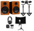 (2) Rockville APM8C 8" Studio Monitors+Stands+Pads+Headphones+Mic+Shield