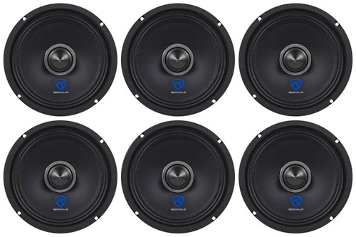 6) Rockville RXM64 900w Ohm Mid-Bass Drivers Car Speakers