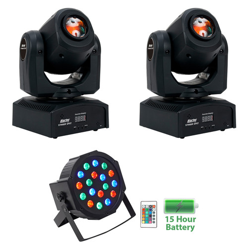 2) American DJ ADJ STINGER SPOT DMX Mini Moving Head Lights+