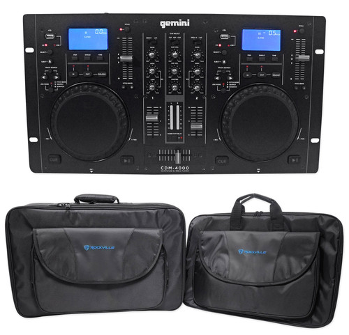 Gemini CDM-4000 2 Ch. Dual DJ Mixer Media Player System+MP3