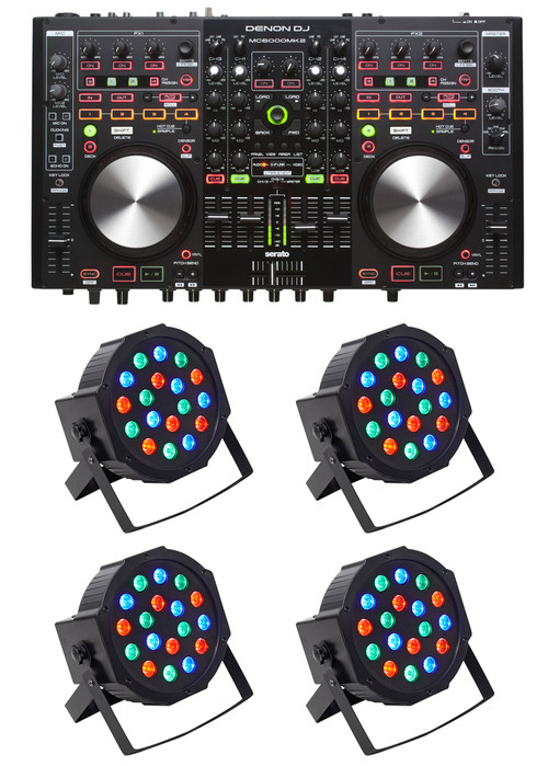 DENON MC6000 MK2 Serato DJ Controller Digital Mixer+(4) Par