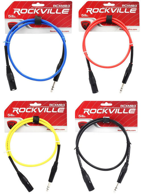 Amazon.com: Rockville RCXMB3G 3' Male REAN XLR to 1/4'' TRS