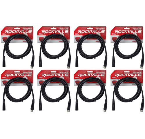 Rockville RDX3M10 10 Foot 3 Pin DMX Lighting Cable 100% OFC