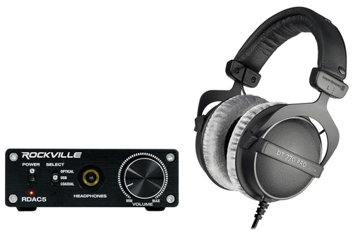 Beyerdynamic DT 770 Pro 80 ohm Closed Back Studio Headphones+Bluetooth  Speaker - Rockville Audio