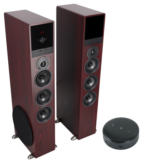 Rockville TM150C Cherry Powered Home Theater Tower Speakers 10