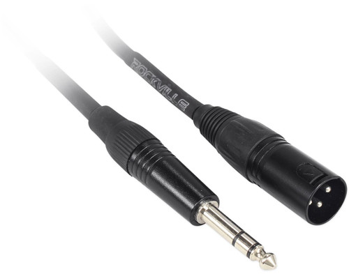 送料無料 通販 激安 1/4'' to XLR REAN Male 3' RCXMB3B Rockville TRS Black Cable 楽器・音響機器ケーブル
