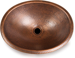 Hand Hammered Oval Sink (17 Inches), Copper Hand Hammered Oval Sink (17 Inches), Copper