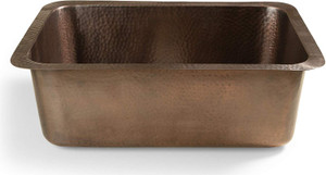 Copper Hand Hammered Highball Bar Prep/Kitchen Sink (17 inches)