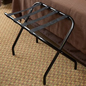 Lancaster Table & Seating Black Folding Luggage Rack – 6/Pack Lancaster Table & Seating Black Folding Luggage Rack – 6/Pack