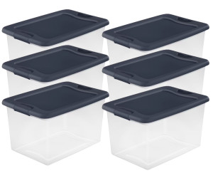 Sterilite 60L Storage Box with Latching Lid in Ink Blue (6/CASE) - 16" x 23.75" x 13.5-A2ZHOME Sterilite 60L Storage Box with Latching Lid in Ink Blue (6/CASE) - 16" x 23.75" x 13.5-A2ZHOME