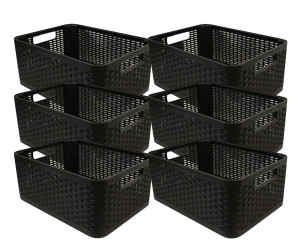 A2ZHOME 18L Storage Box in Brown - Set of 6, 11" X 15" X 6.5" - Ideal for Home Organization-A2ZHOME A2ZHOME 18L Storage Box in Brown - Set of 6, 11" X 15" X 6.5" - Ideal for Home Organization-A2ZHOME