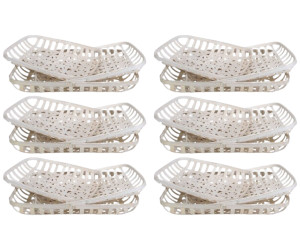 Northlight Set of 3 White Rectangular Lattice Tobacco Table Top Baskets - 20"x25"x5" - (Case of 6)-A2ZHOME Northlight Set of 3 White Rectangular Lattice Tobacco Table Top Baskets - 20"x25"x5" - (Case of 6)-A2ZHOME