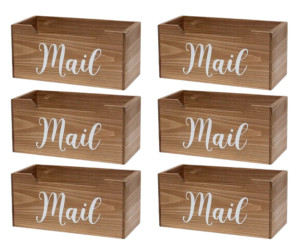 Elegant Designs 11.5 Inch Natural Rustic Wooden Tabletop Script Word "Mail" Organizer Box, Letter Holder - (Case of 6) - 7"x7"x13"-A2ZHOME Elegant Designs 11.5 Inch Natural Rustic Wooden Tabletop Script Word "Mail" Organizer Box, Letter Holder - (Case of 6) - 7"x7"x13"-A2ZHOME