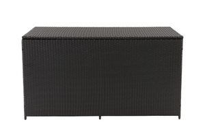 Corliving Parksville Black 224 Gal. Rust Proof Resin Wicker Deck Box-A2ZHOME