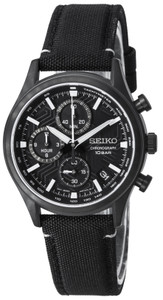 Seiko Conceptual Chronograph Nylon Strap Black Dial Quartz Ssb421p1 100m Men's Watch