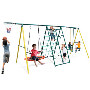 Indoor/Outdoor Metal Swing Set with Safety Belt for Backyard Indoor/Outdoor Metal Swing Set with Safety Belt for Backyard