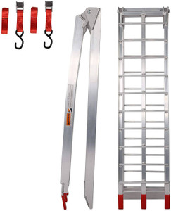 A2ZHOME Bosonshop 2pcs Loading Ramp 7.5Ft - 1500lbs Capacity Aluminum Foldable Truck Ramp Suitable for Motorcycle