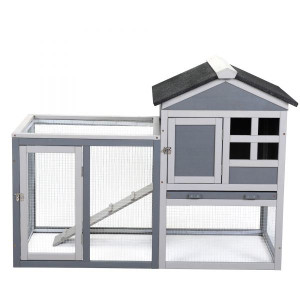 A2ZHOME Indoor Outdoor Rabbit Hutch, Bunny Cage with Run, Pull Out Tray, Guinea Pig House for Small Animals XH