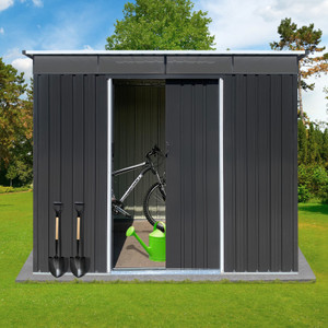 A2ZHOME Metal Garden Shed 6ft x 8ft: Durable and Spacious Outdoor Storage Solution