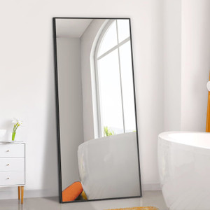 A2ZHOME 65x22 Inch Full Length Mirror, Modern Standing Floor Mirror with Black Aluminum Alloy Frame – Ideal for Living Room, Bedroom, Bathroom, Cloakroom, Hallway A2ZHOME 65x22 Inch Full Length Mirror, Modern Standing Floor Mirror with Black Aluminum Alloy Frame – Ideal for Living Room, Bedroom, Bathroom, Cloakroom, Hallway