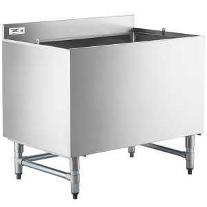 a2zhospo 24" x 36" Stainless Steel Beer Box with 3" Backsplash - 20 3/4" x 33 3/4" x 18" Bowl a2zhospo 24" x 36" Stainless Steel Beer Box with 3" Backsplash - 20 3/4" x 33 3/4" x 18" Bowl
