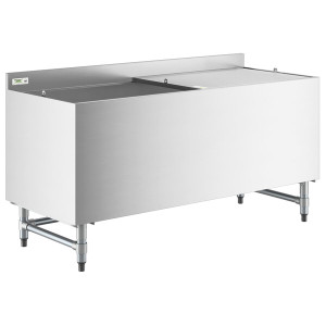 a2zhospo 24" x 60" Stainless Steel Beer Box with 3" Backsplash and Lid - 20 3/4" x 57 3/4" x 18" Bowl a2zhospo 24" x 60" Stainless Steel Beer Box with 3" Backsplash and Lid - 20 3/4" x 57 3/4" x 18" Bowl