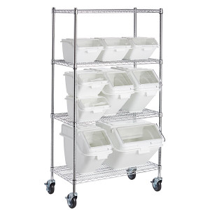 a2zhospo 18" x 36" Ingredient Bin Shelving Kit with 9 Clip-In Shelf Bins