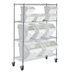 a2zhospo 18" x 48" Ingredient Bin Shelving Kit with 10 Clip-In Bins a2zhospo 18" x 48" Ingredient Bin Shelving Kit with 10 Clip-In Bins