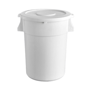 a2zhospo 44 Gallon / 700 Cup White Round Ingredient Storage Bin with White Snap-On Lid